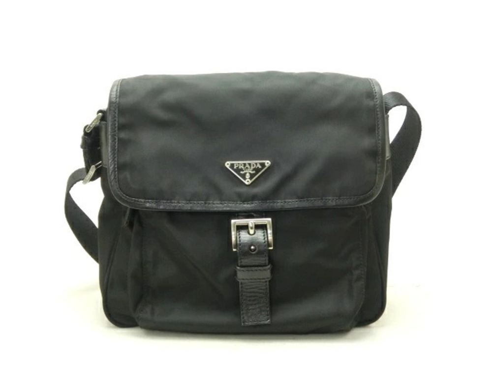 Prada Leather Shoulder Bag Black